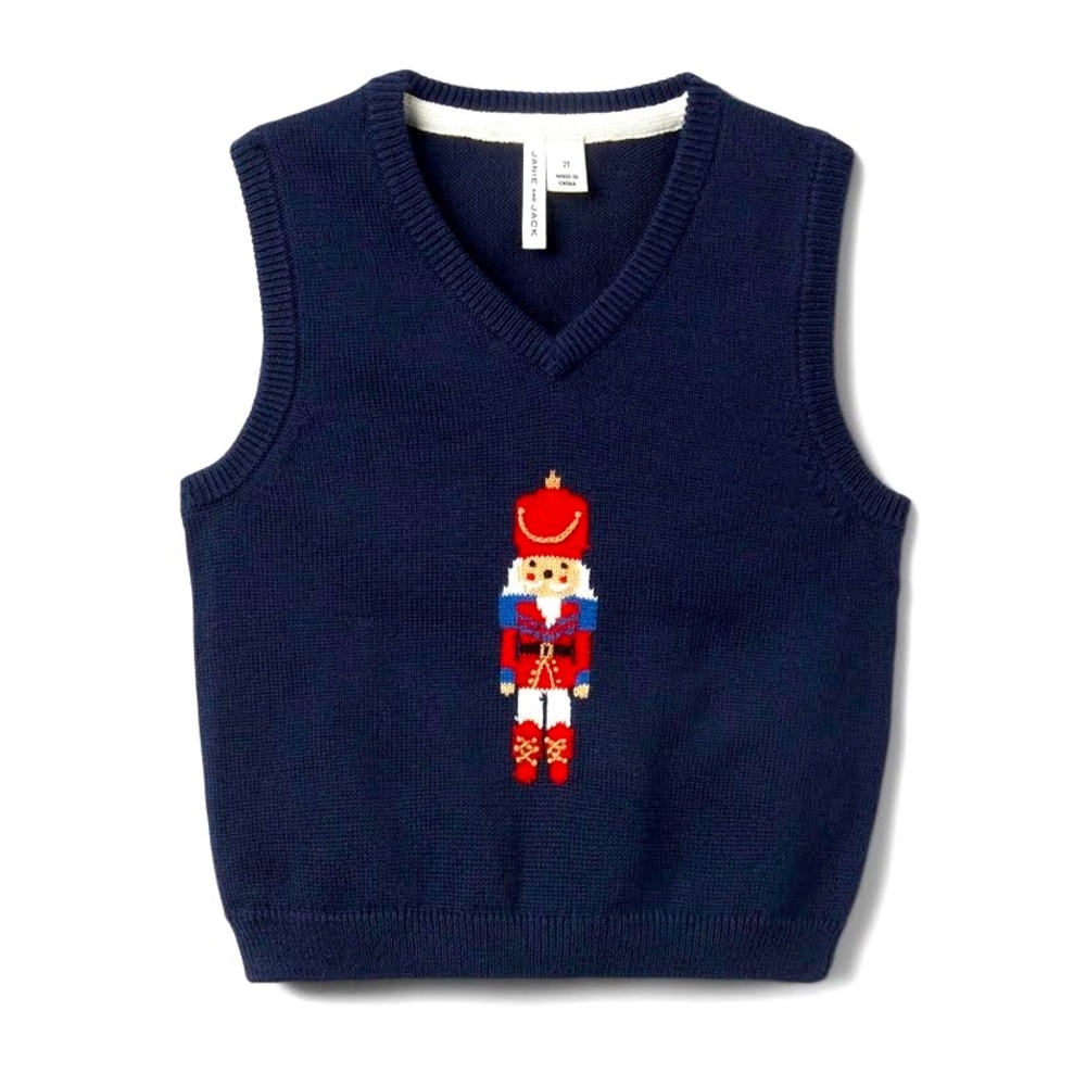 Janie Jack sweater Vest , NUTCRACKER theme ,size 18-24 months